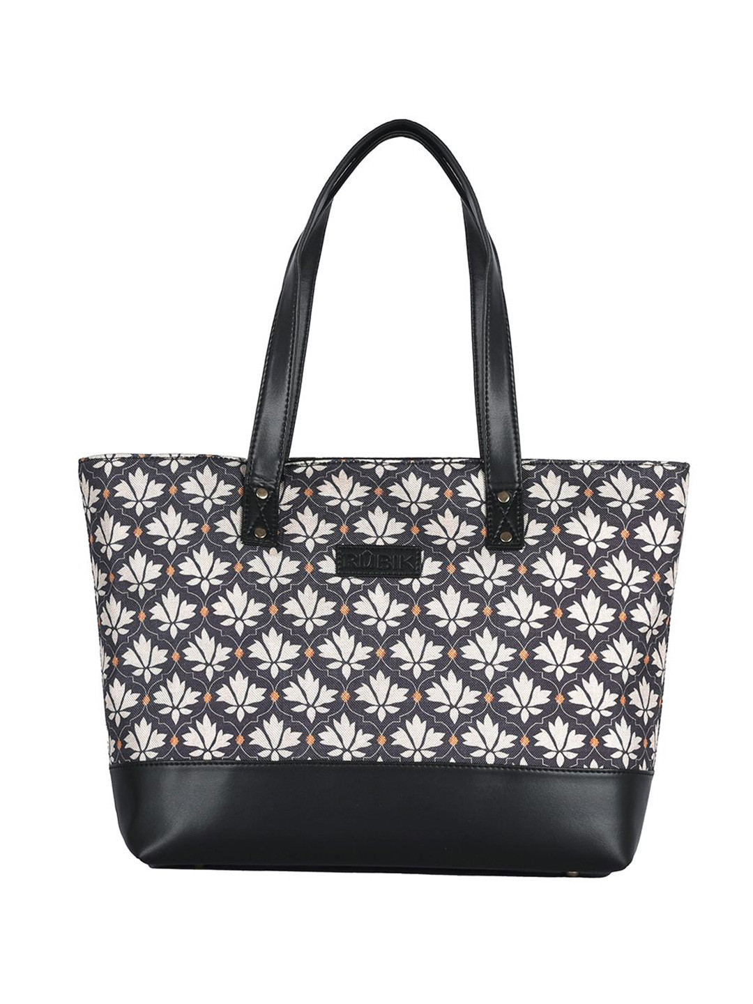 Rubik Floral Printed Laptop Space 12 Inches Shopper Tote Bag