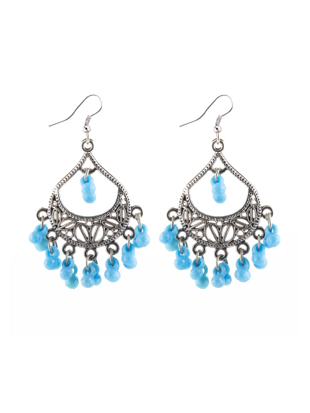 Creative Frogs Blue Alloy Earrings