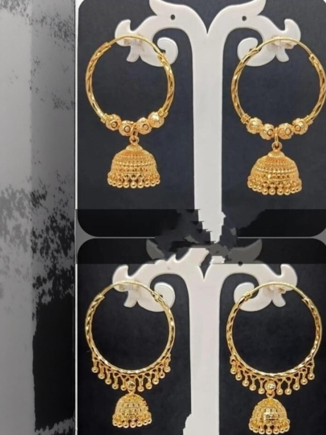 MEHAK CREATION Gold-Toned Metal Earrings