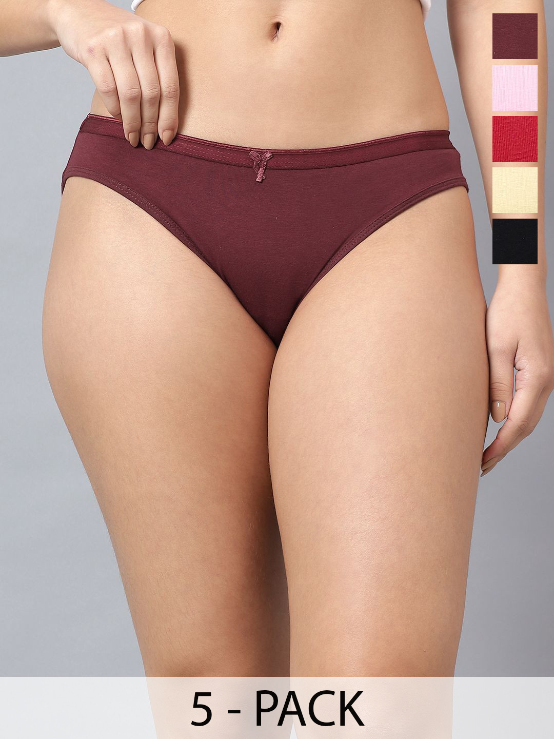 JJAAGG T Pack Of 6 Mid Rise Basic Briefs JAG-WL-288-25