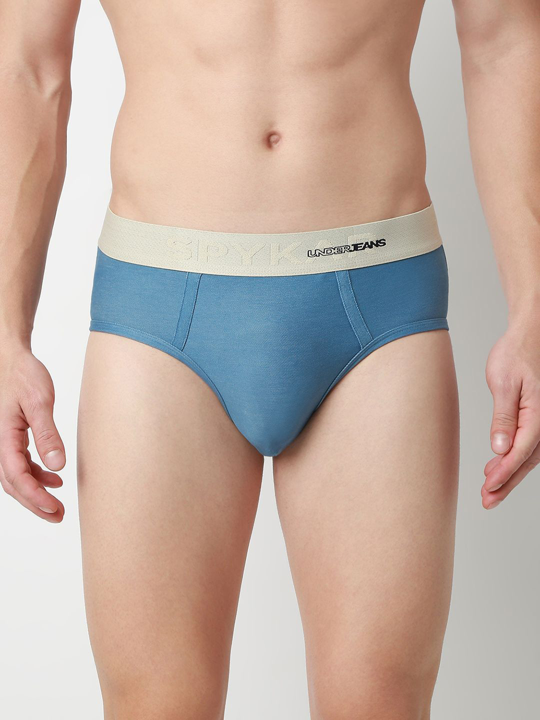 UnderJeans by Spykar Mid-Rise Ultra-Soft Label Free Basic Brief -UJNPBS067MDDXBLUE