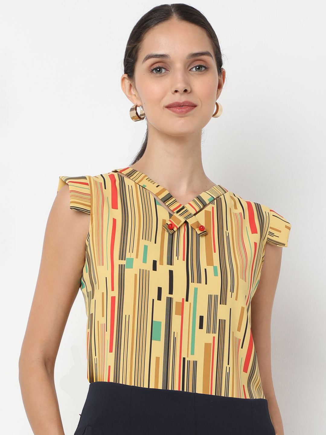 NOT SO PINK Printed Cap Sleeve Top