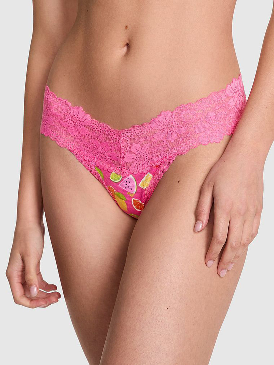 Victoria's Secret PINK Wink Low-Rise Lace-Trim Thong Briefs 1125591577XE