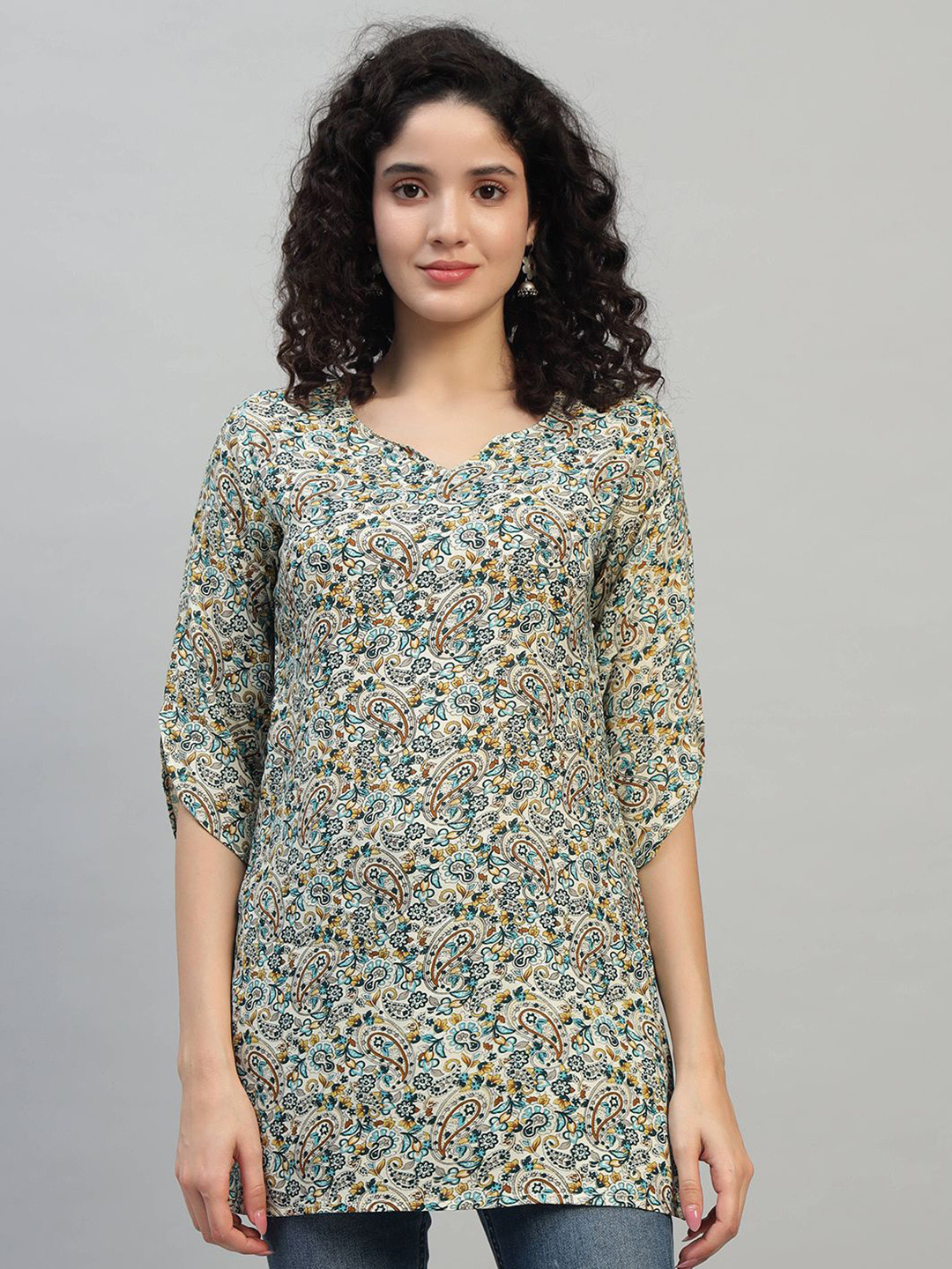 SHAHVEER CREATION Women Ethnic Motifs Printed Cotton Straight Kurti