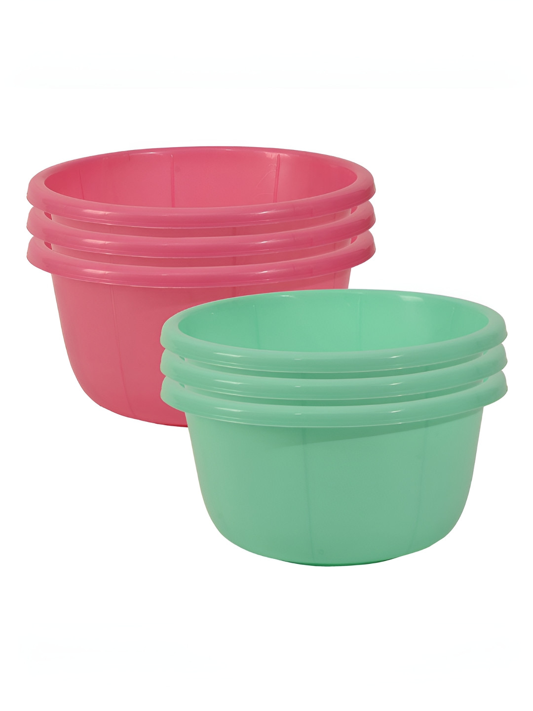 Aura Green & Pink 6 Pcs 40 Liter Multipurpose Bath & Washing Clothe Tub