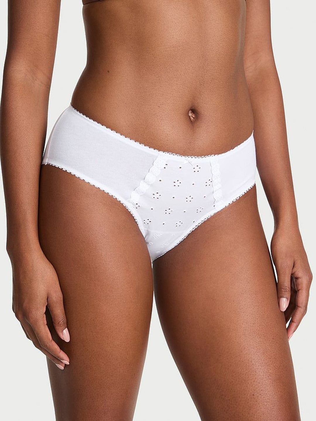 Victoria's Secret Stretch Cotton Mid-Rise Eyelet Hiphugger Brief 1126560495D1