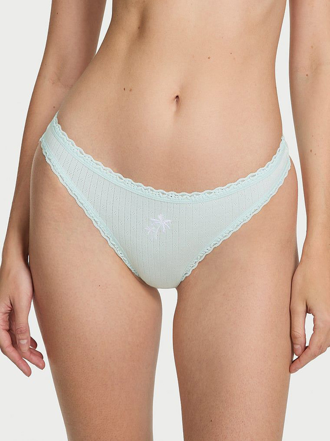 Victoria's Secret Lace-Waist Mid Rise Thong Briefs +1126536878IE