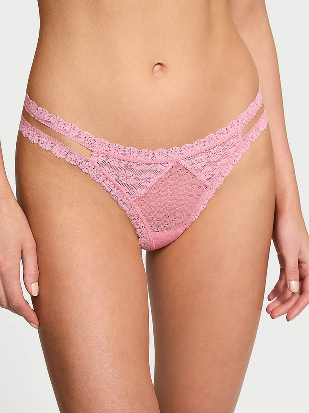 Victoria's Secret The Lacie Daisy Lace Low-Rise Thong  Briefs +1126313611T5