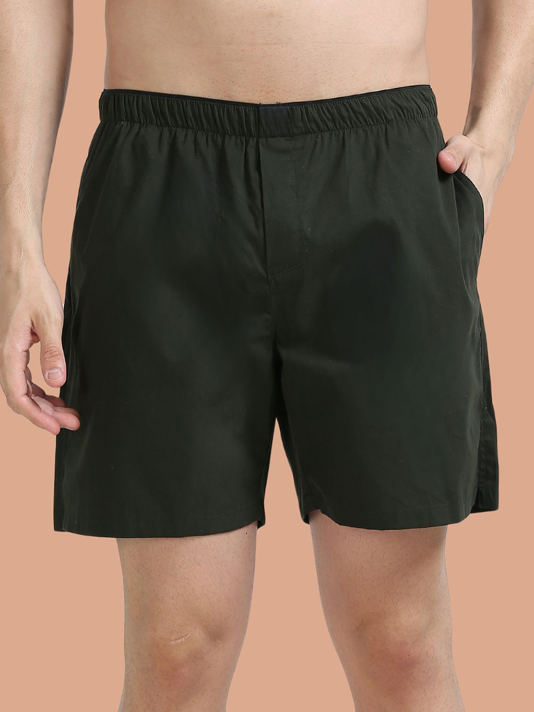 SWISS HORN Pure Cotton Boxer Shorts Green M