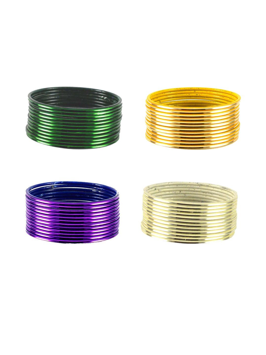 Multicolor  Brass  Plain Bangle Combo