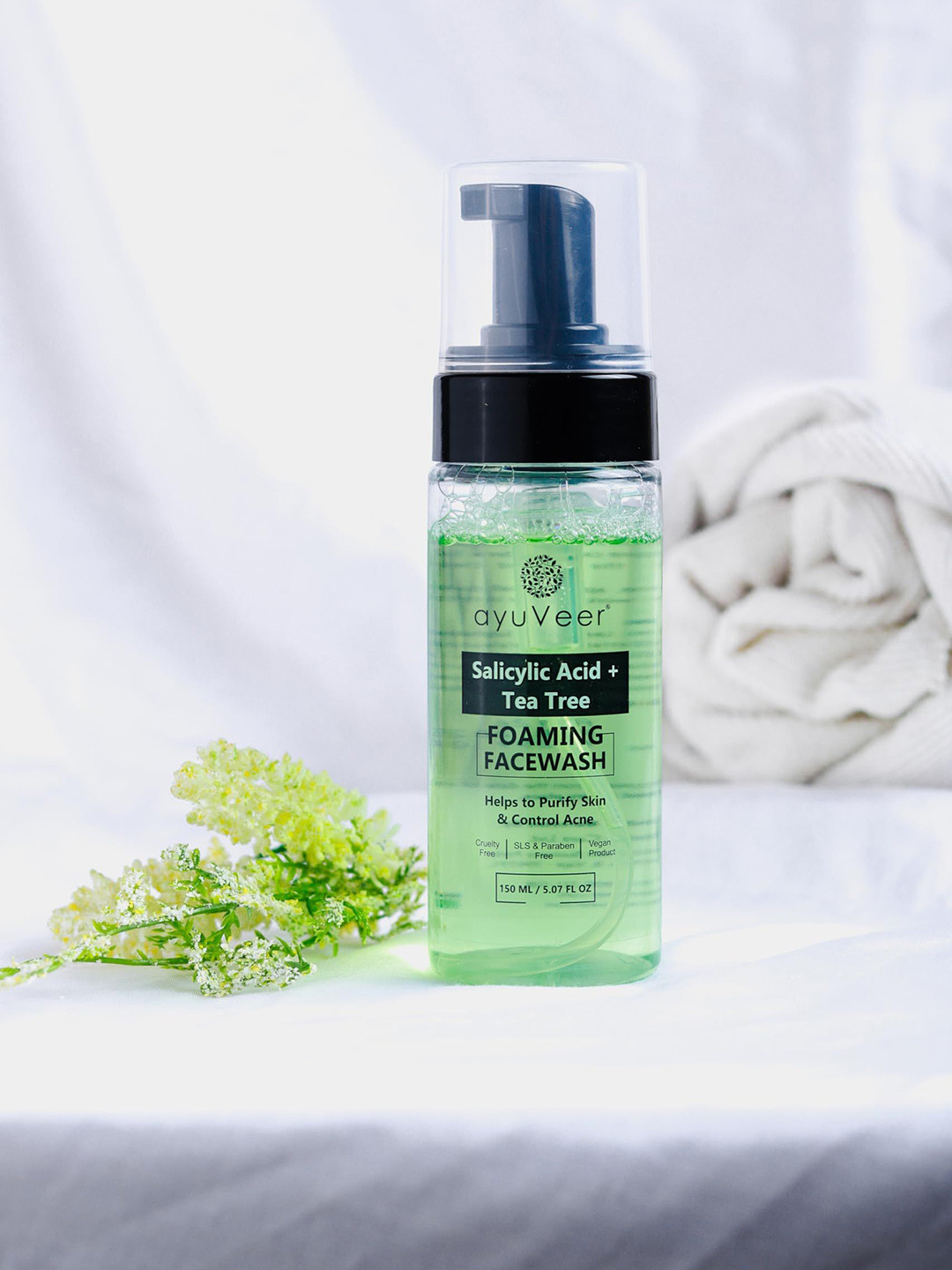 AYUVEER 2% Salicylic Acid & Tea Tree Foaming Face Wash - 150 ml