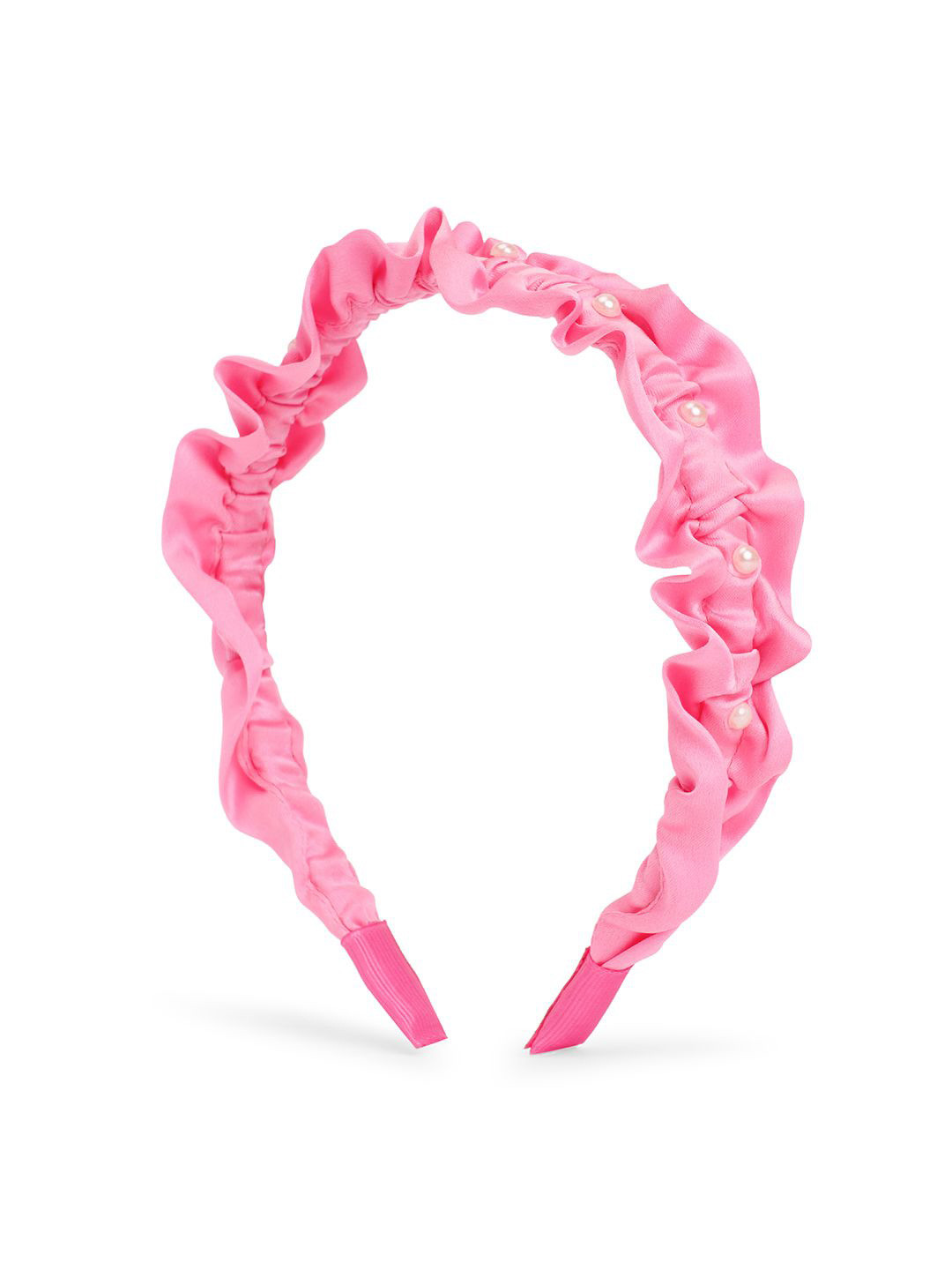 RIBBON CANDY Girls Satin Ruffle Hairband With Crystals