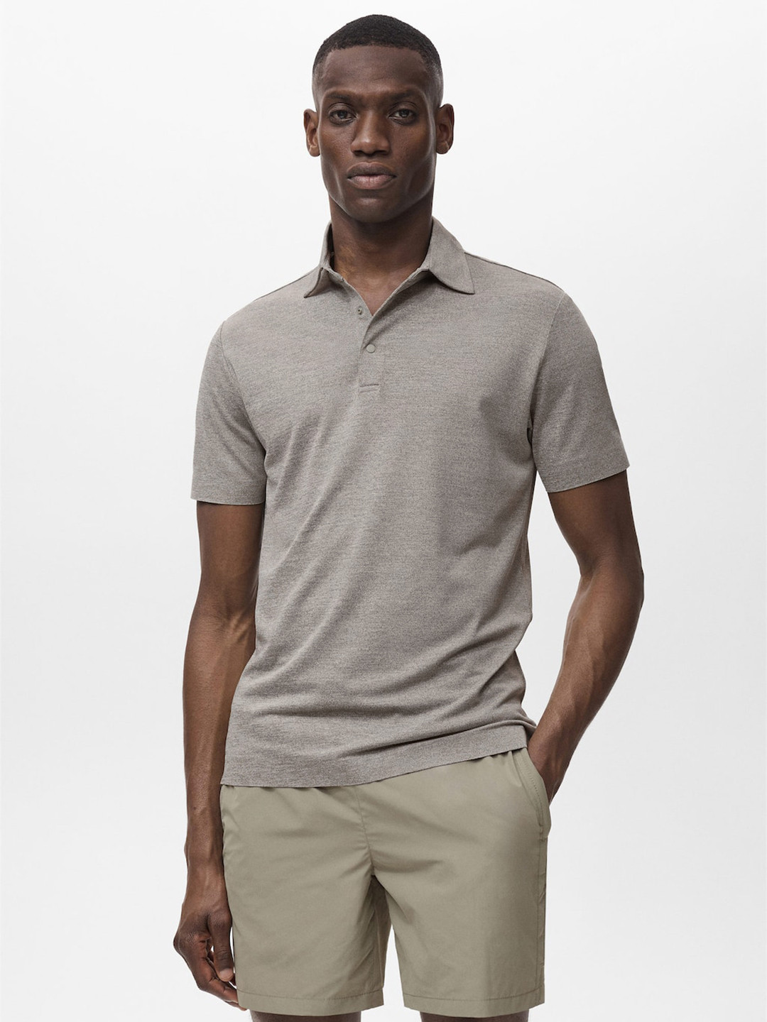 MANGO MAN Coolmax Polo Collar Slim Fit T-shrit
