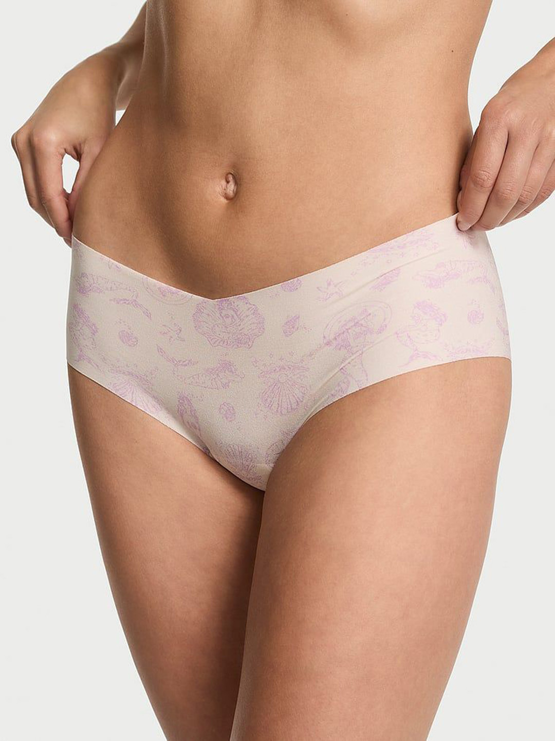 Victoria's Secret Printed Mid-Rise Seamless No-Show Basic Briefs 112637567B5U