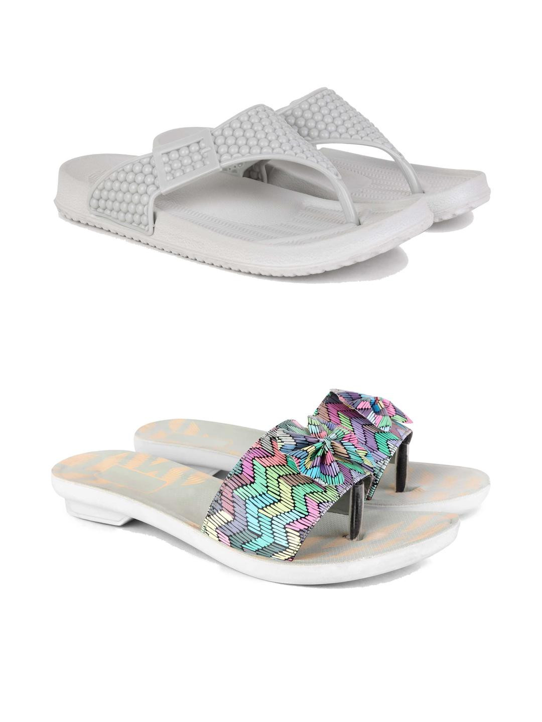 DRACKFOOT Women Thong Flip Flops & Open Toe Flats With Bow