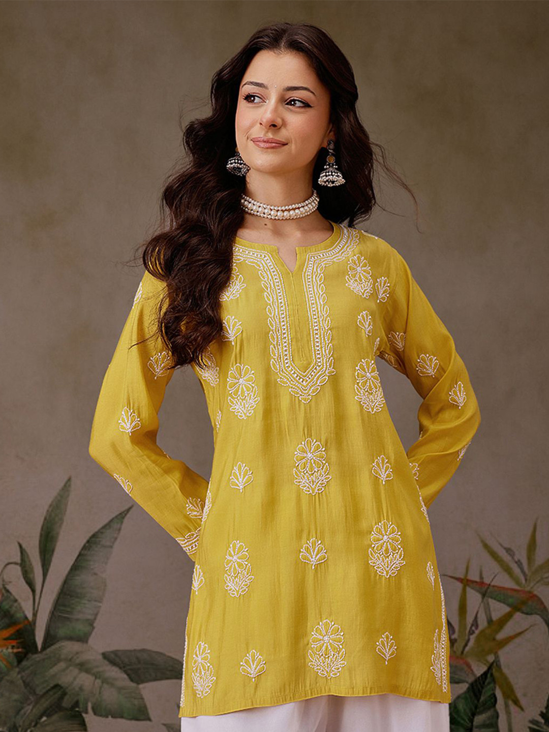 ADA Women Ethnic Motifs Embroidered Chikankari Kurti