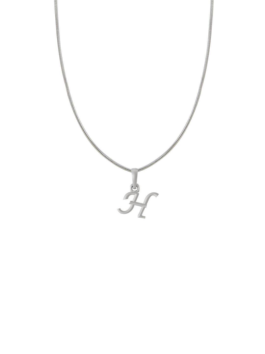 AKSHAT SAPPHIRE Kids 925 Sterling Silver Alphabet H Pendant With Chain