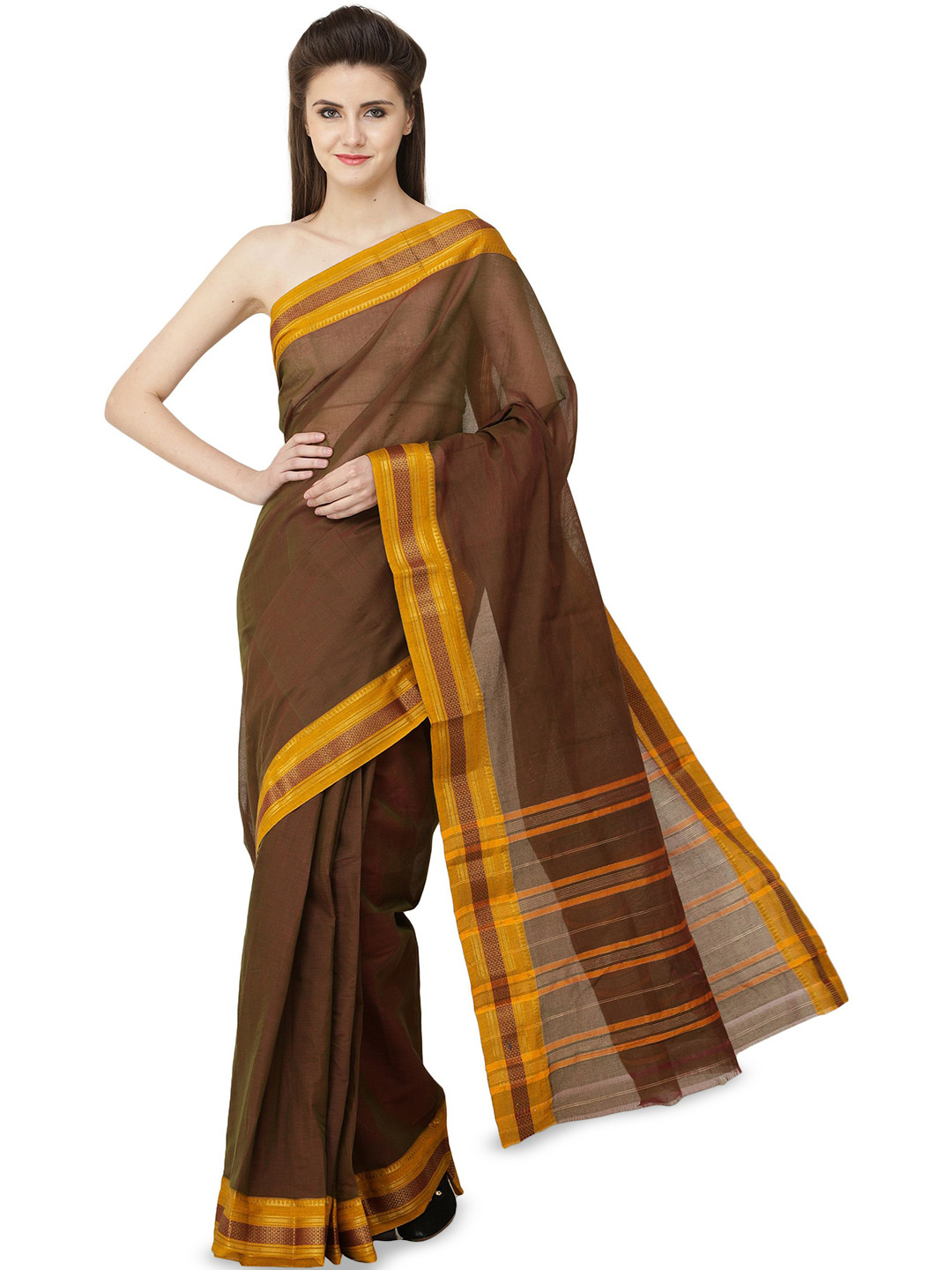 Exotic India Zari Pure Cotton Venkatgiri Saree