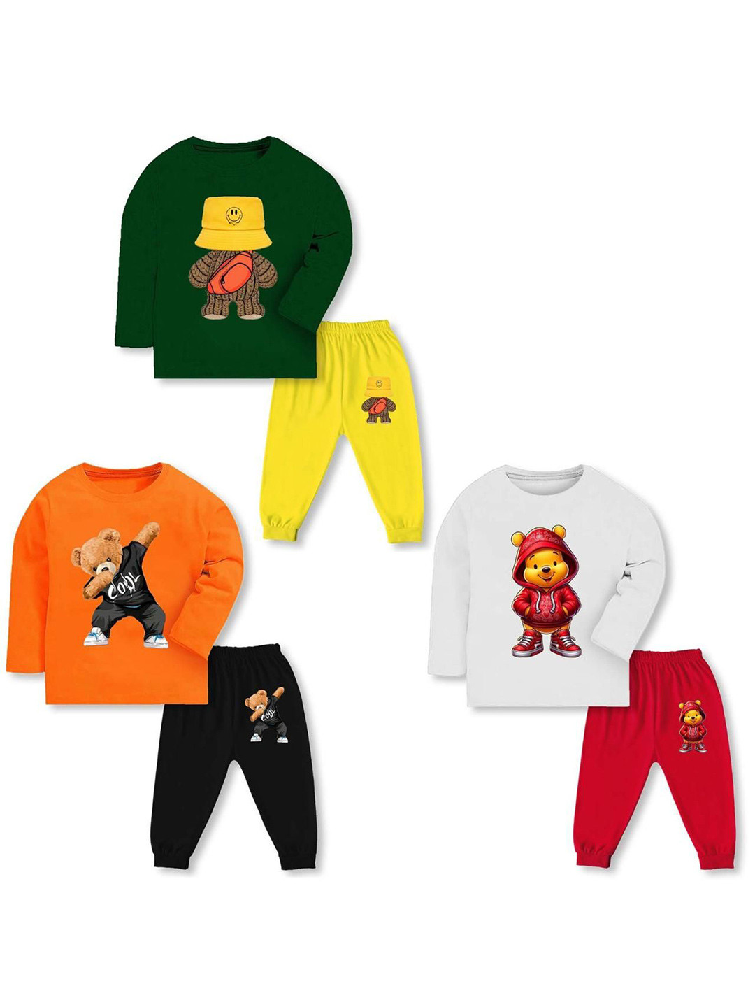 Lavi-Tavi Kids Pack Of 3 Printed T-Shirts With Joggers