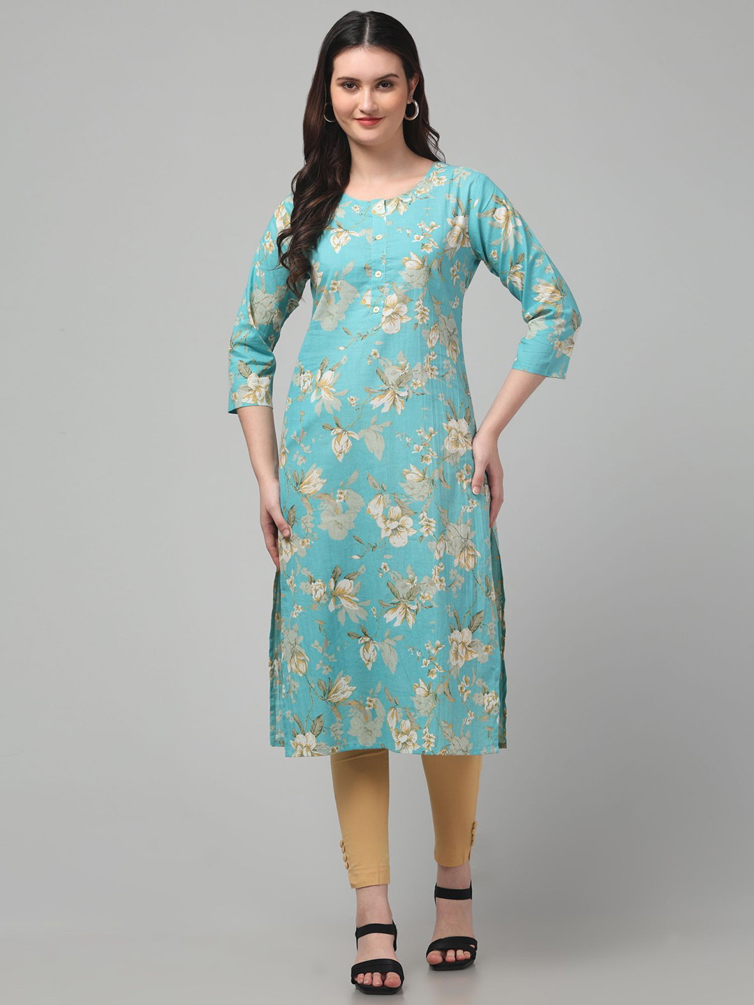 Retrobella Women Floral Printed Round Neck Kurta