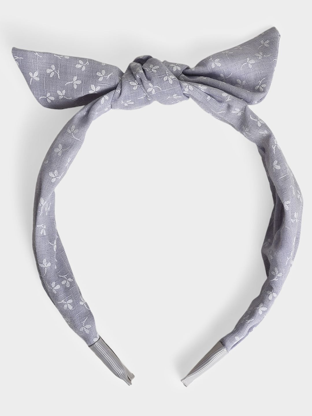 MiArcus Girls Knot Headband with White Floral Print-Lilac