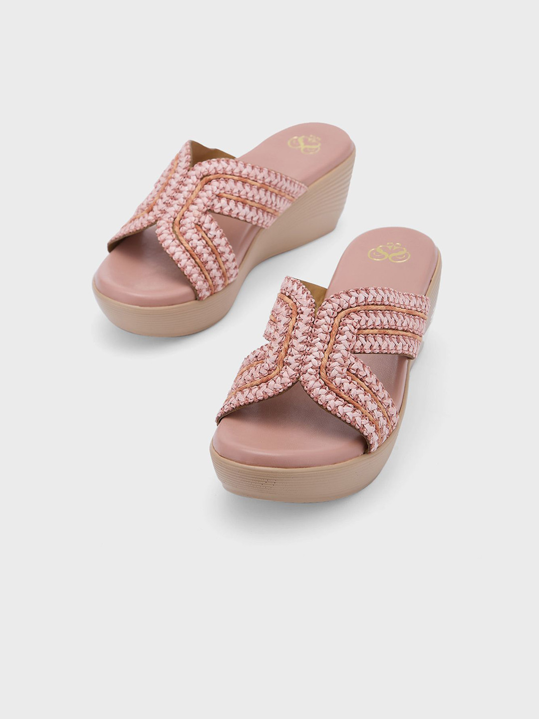 Sole To Soul Women Woven Design Round Toe Platform Regular Sandals