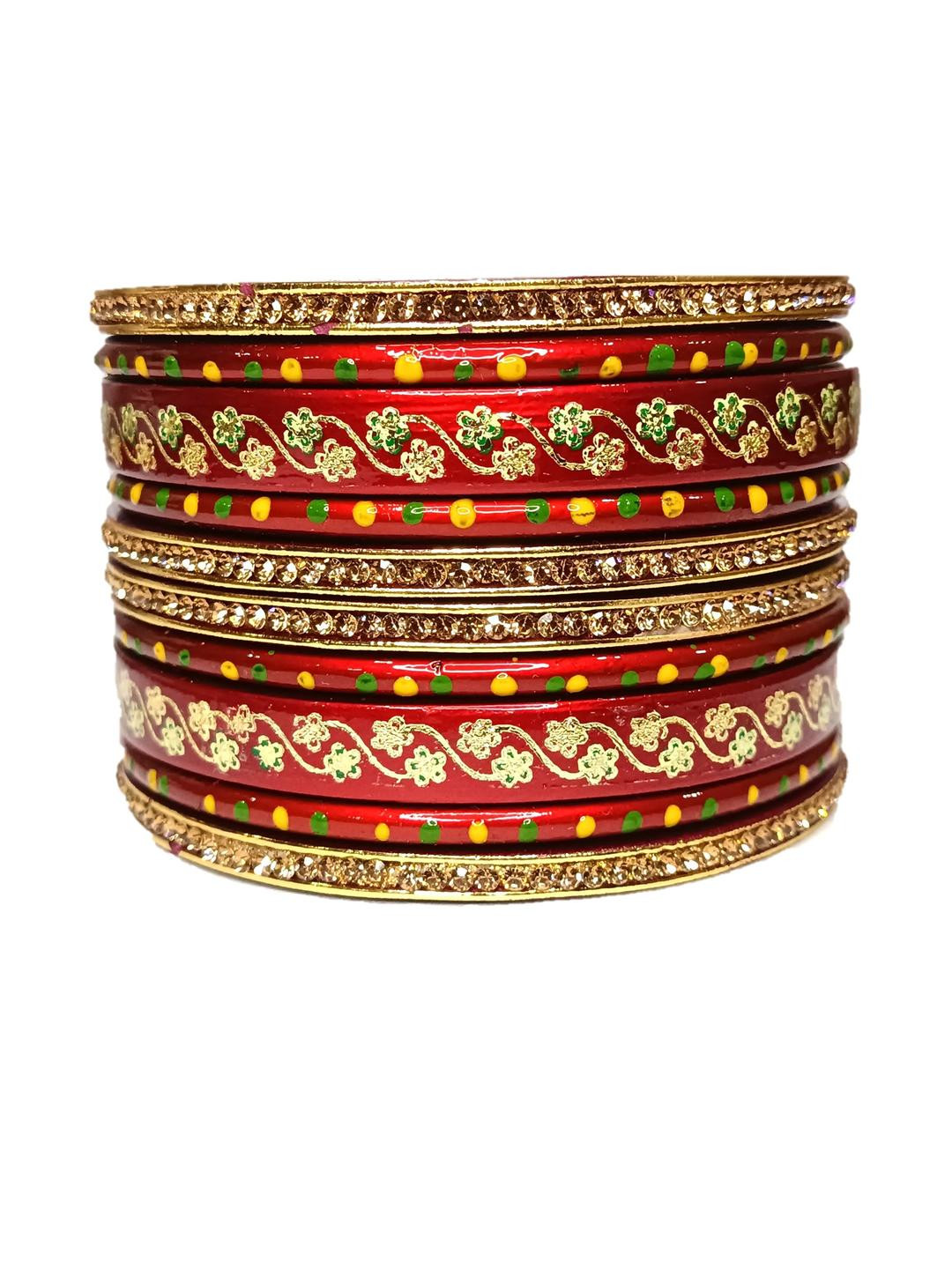 Maroon Color Handmade Lac/Lakh Bangle Set