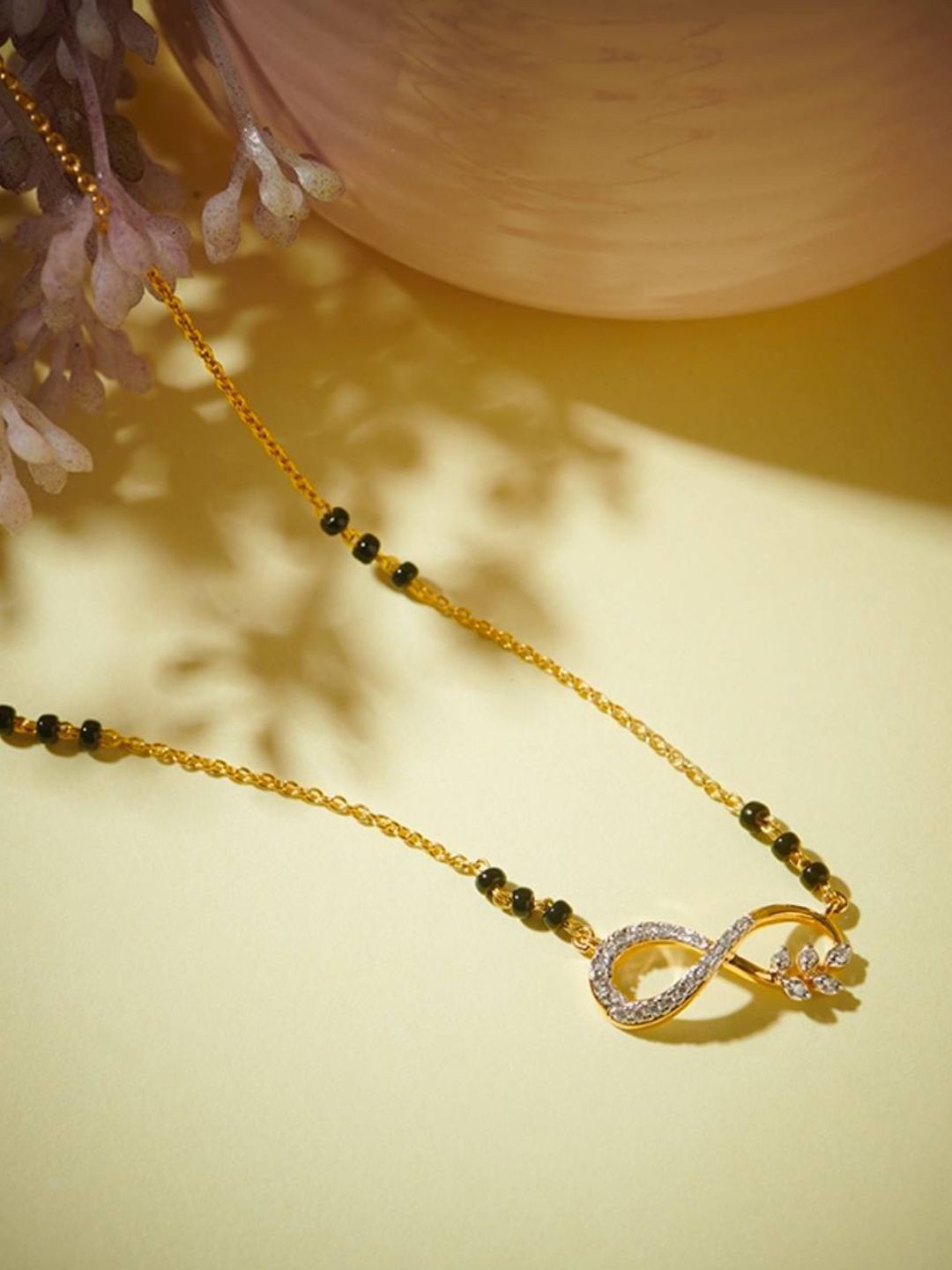 Anouk Gold-Plated Diamond-Cut CZ Mangalsutra