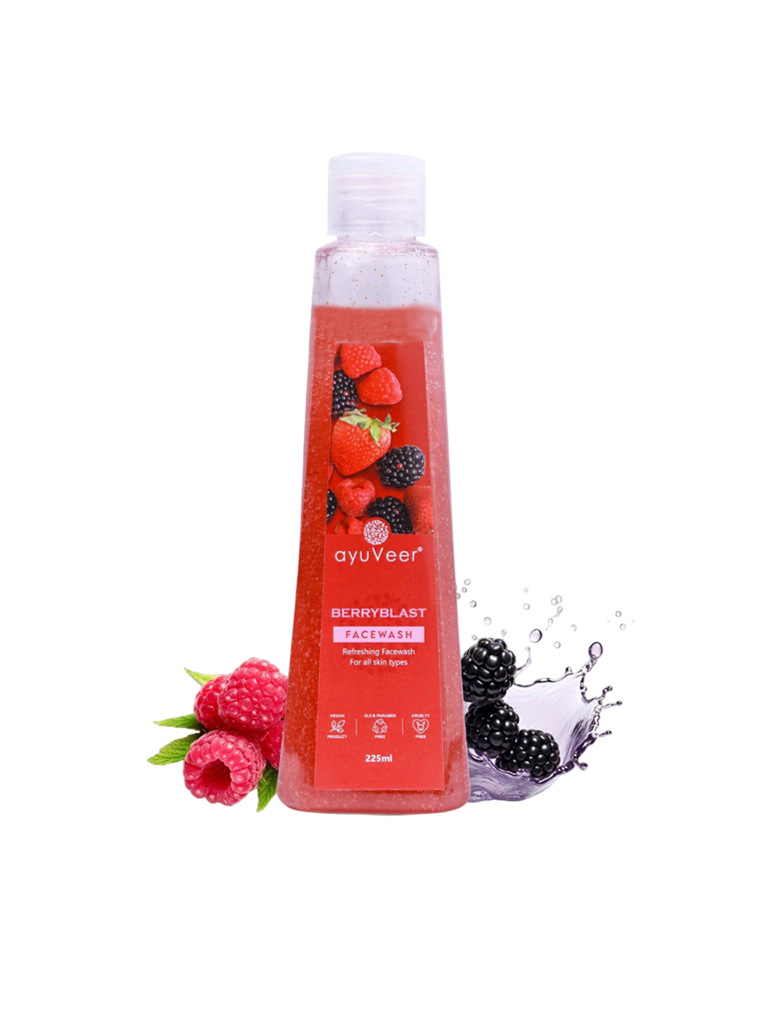 AYUVEER Berry Blast Face Wash For Brightening - 225 ml