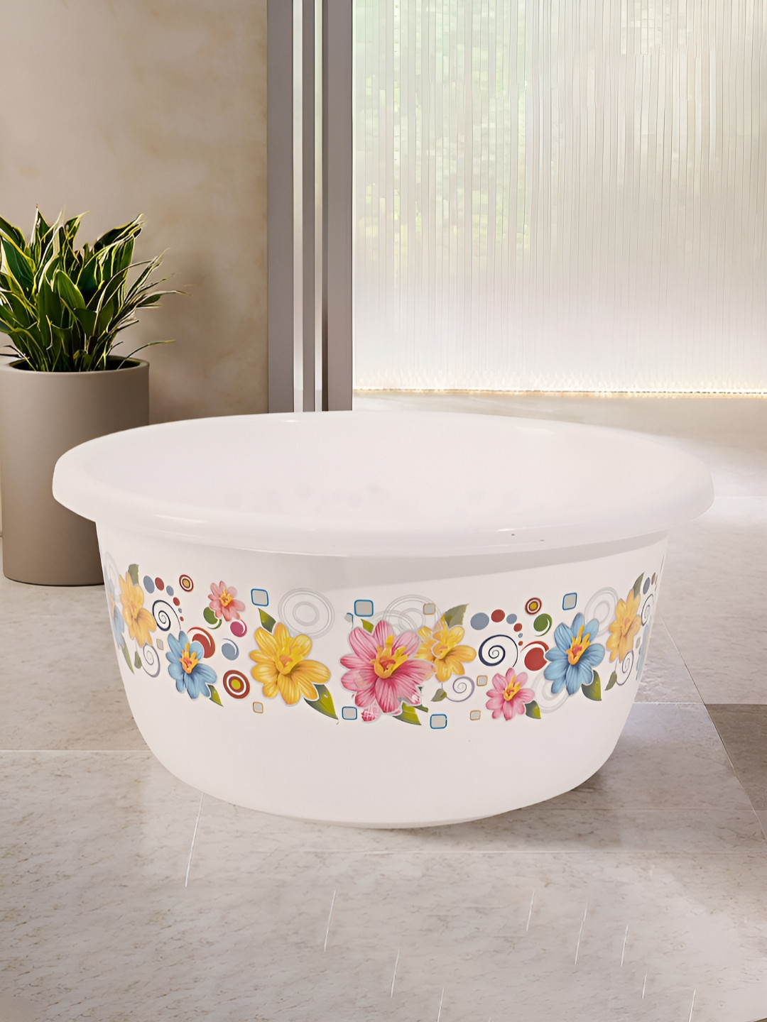 Aura White 40 Liter Multipurpose Bath & Washing Clothe Tub