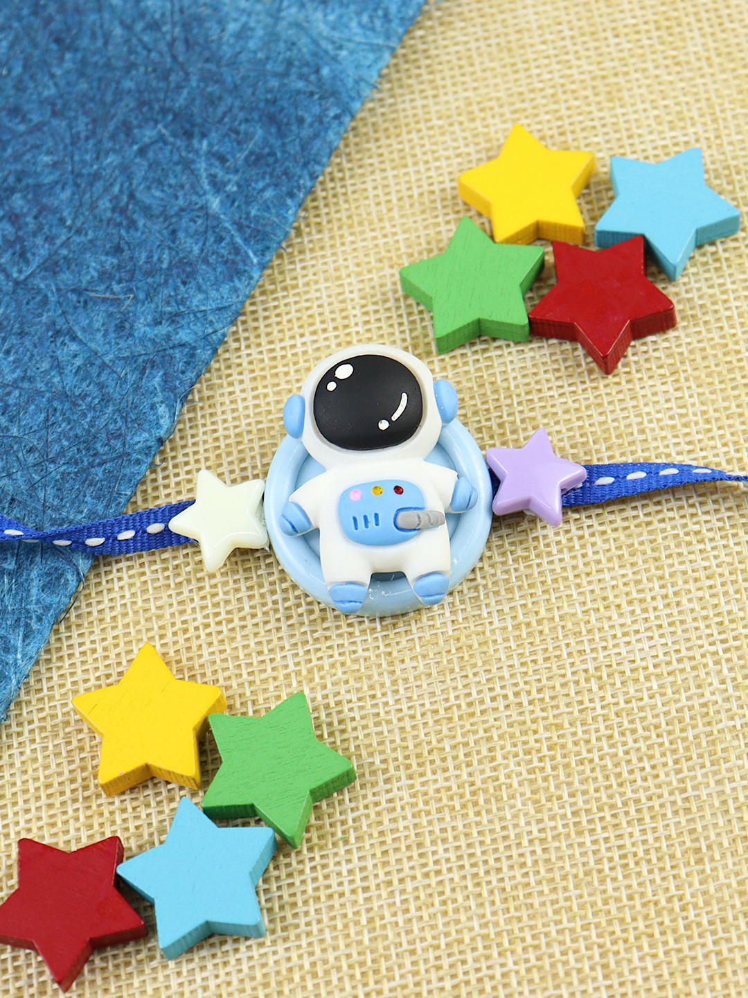 Asthetika Astronaut Space Kids Thread Bracelet Rakhi With Roli Chawal