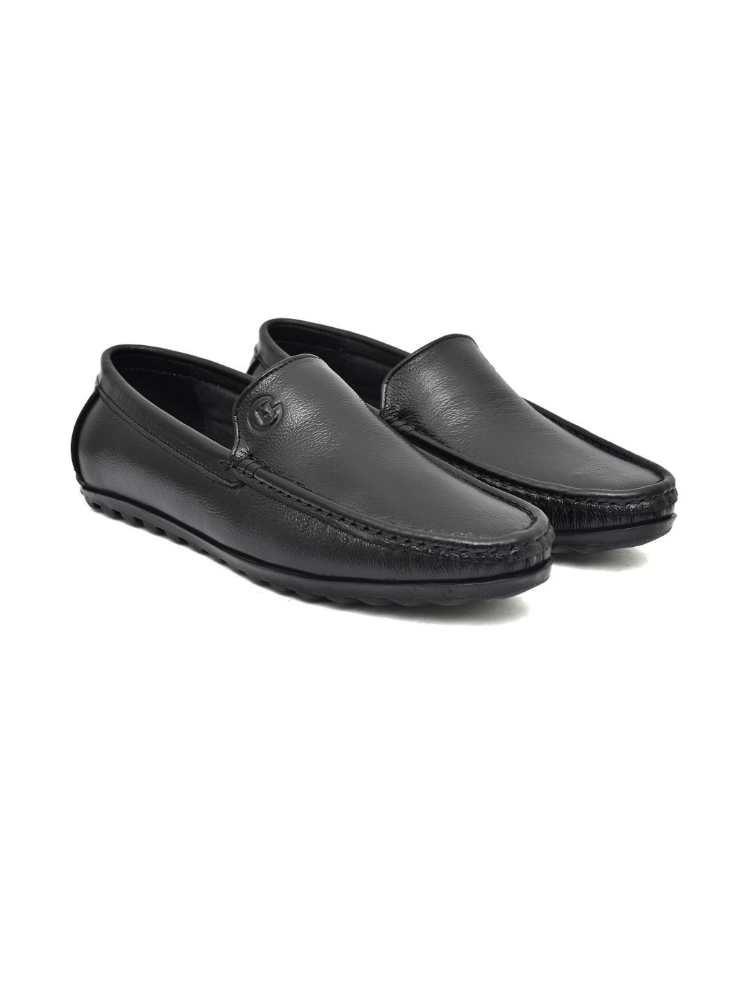 G L Trend Men Woven Design Leather Loafers