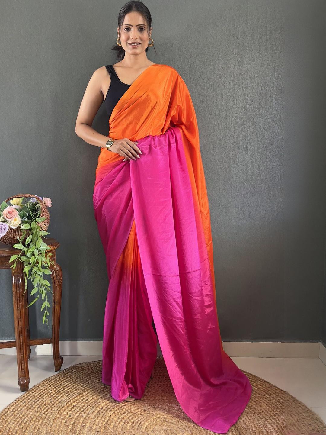 Georgette Two Tone Ready to Wear Ssaree