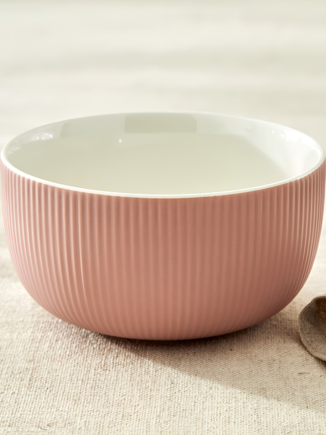 Home Centre Calyx Fine China Pink Porcelain Easy to Clean Serving Bowl