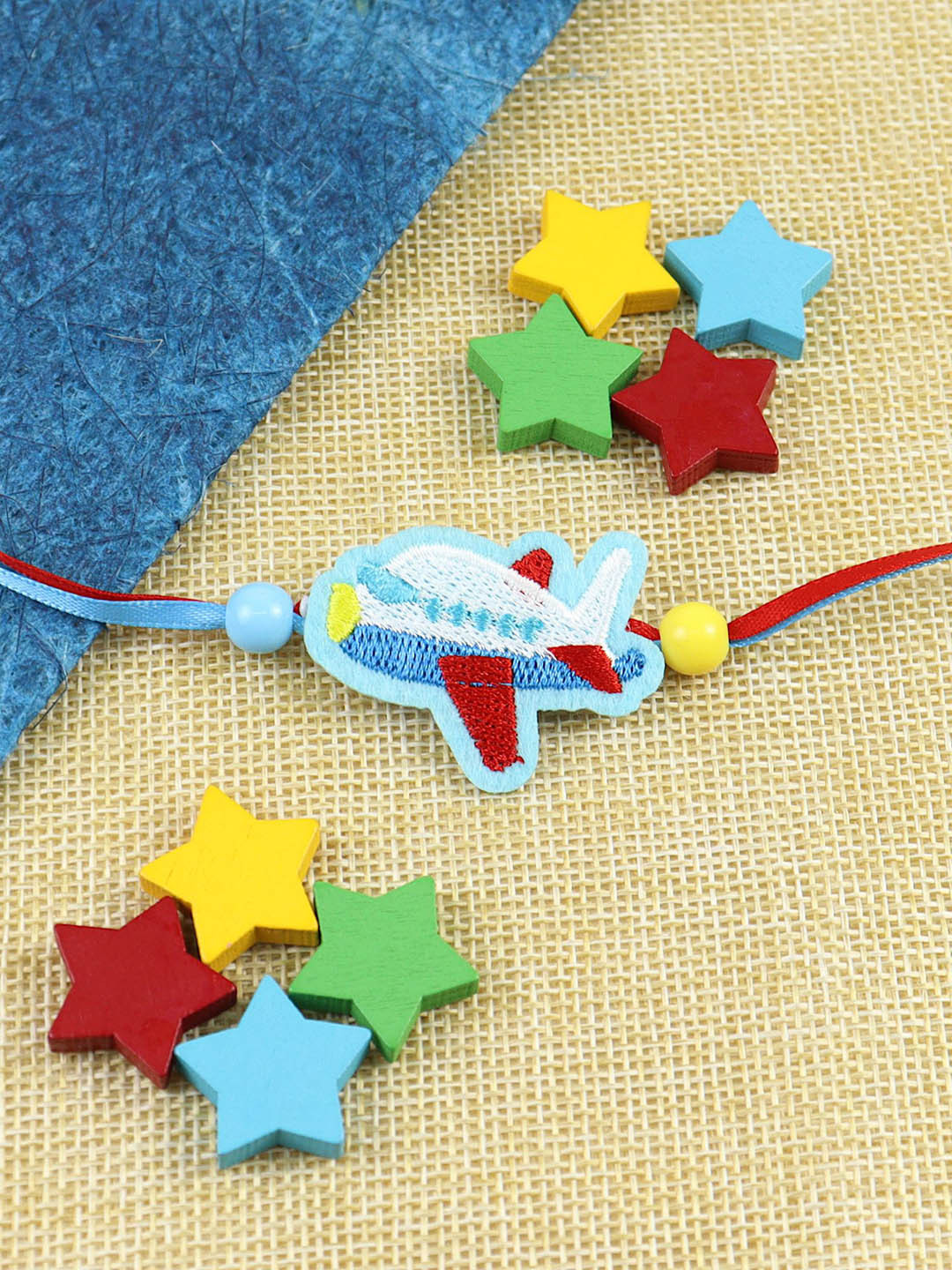 Asthetika Aeroplane Kids Thread Bracelet Rakhi With Roli Chawal