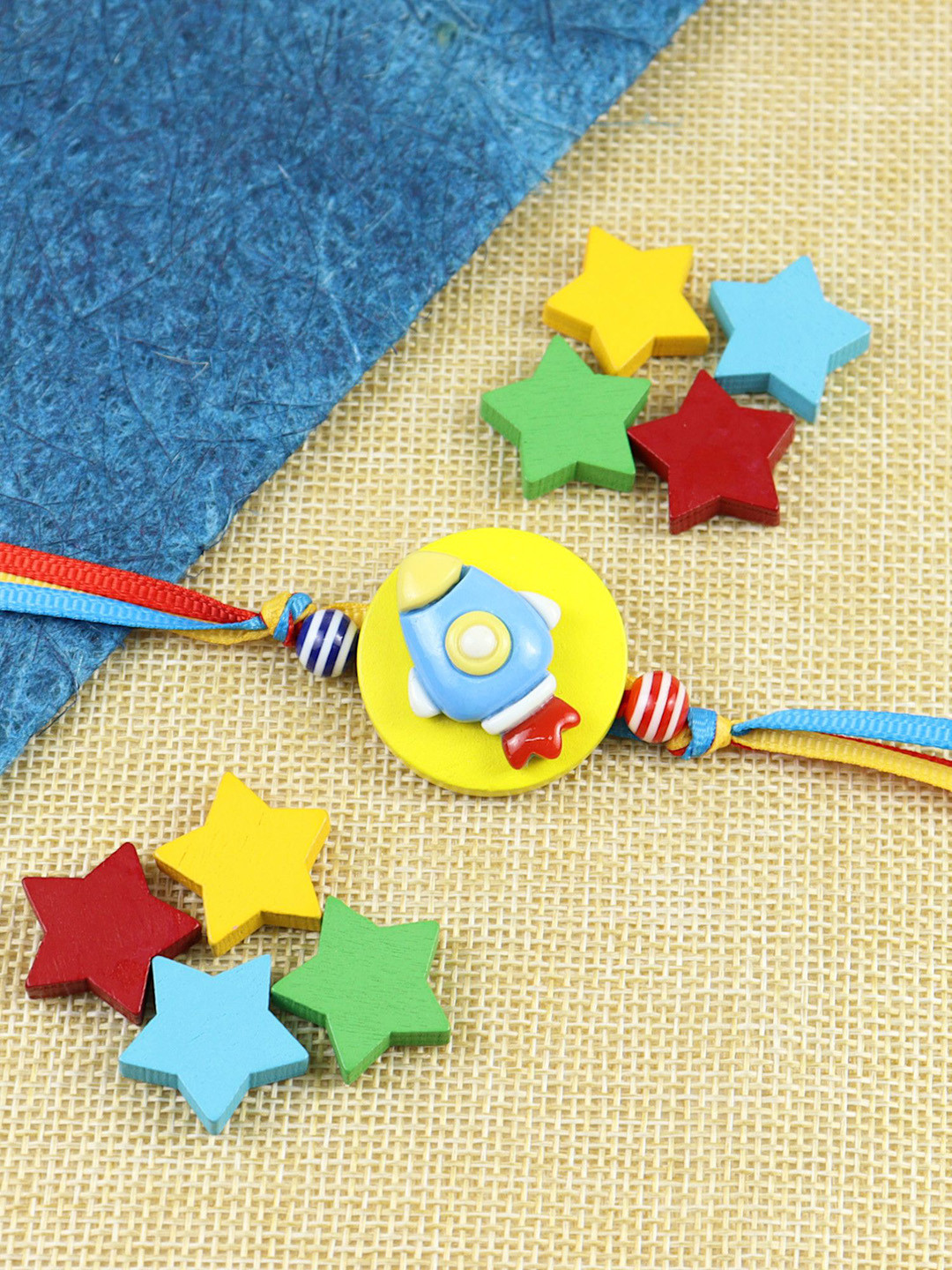 Asthetika Rocket Kids Thread Rakhi With Roli Chawal
