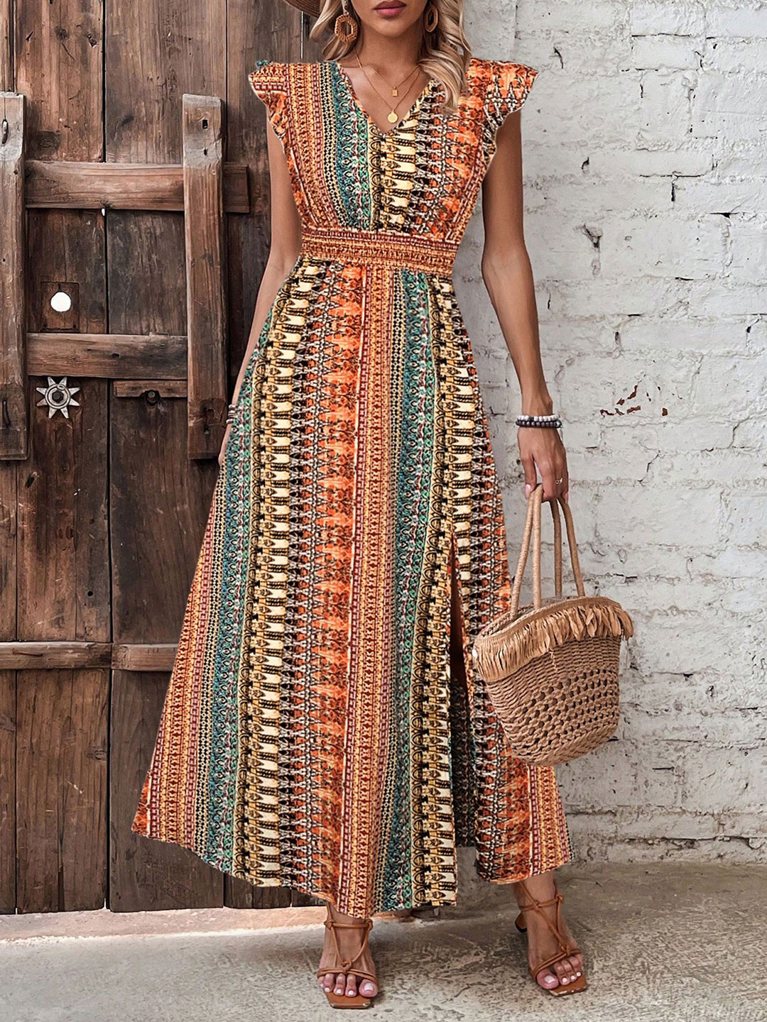 StyleCast x Revolte Women Bohemian Printed Fit & Flare Maxi Dress