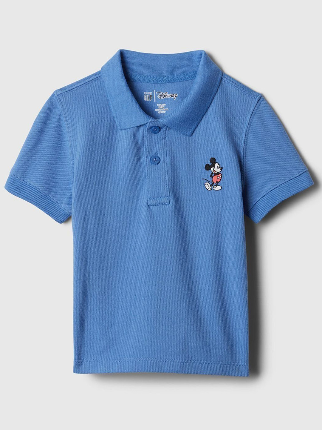 GAP Pique Boys Mickey Mouse Pure Cotton Relaxed-Fit Polo Neck Short Sleeves T-Shirt