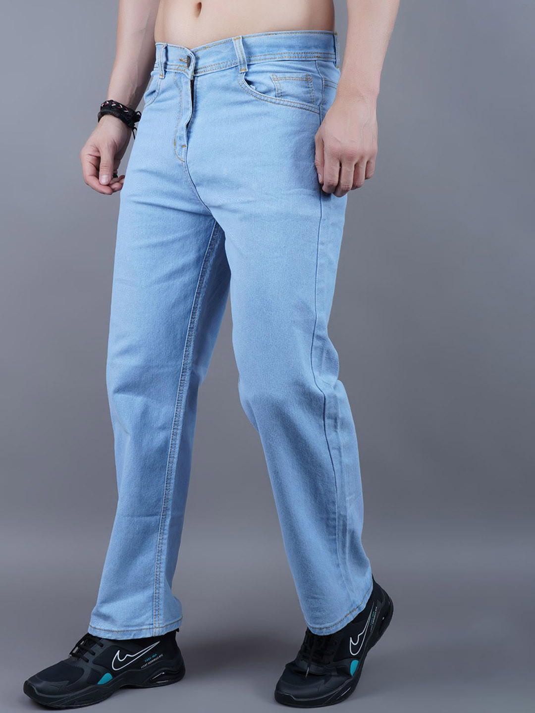 Metronaut Men Classic Slouchy Fit Mid-Rise No Fade Stretchable Jeans