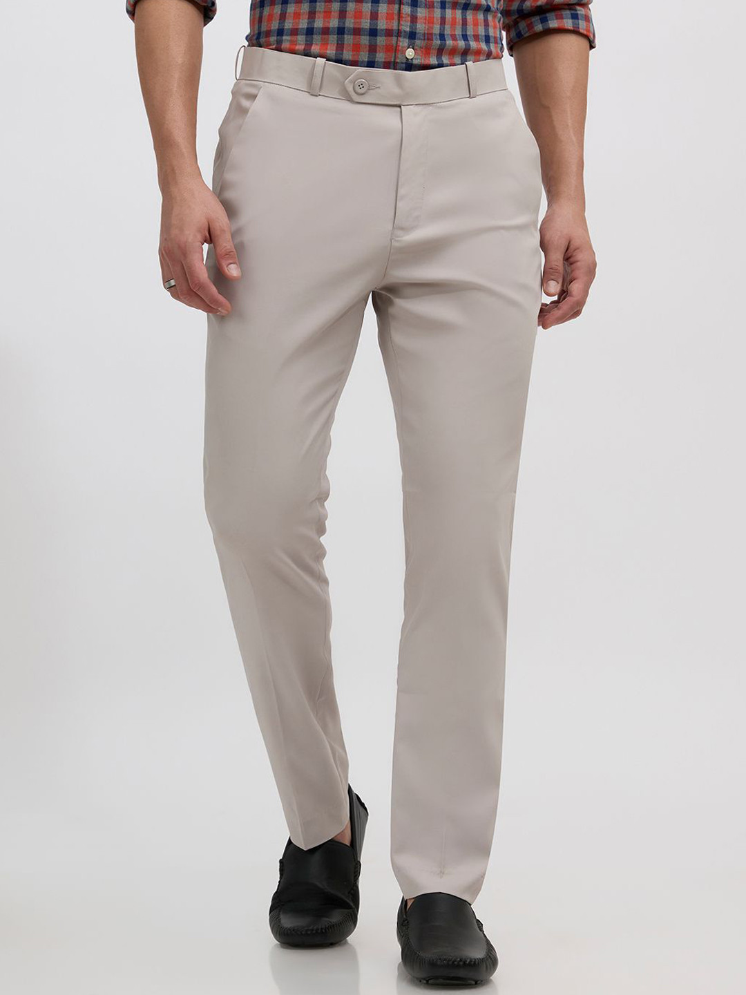 Espanshe Falcon Men Sand Gray Skinny fit Formal Pant