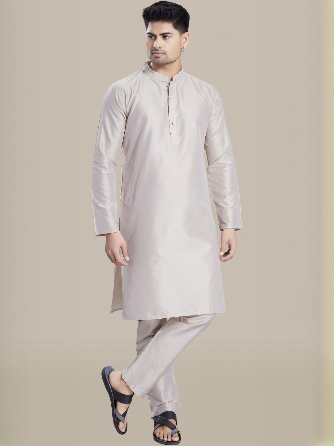 PulseIQ Men Regular Raw Silk Kurta with Pyjamas