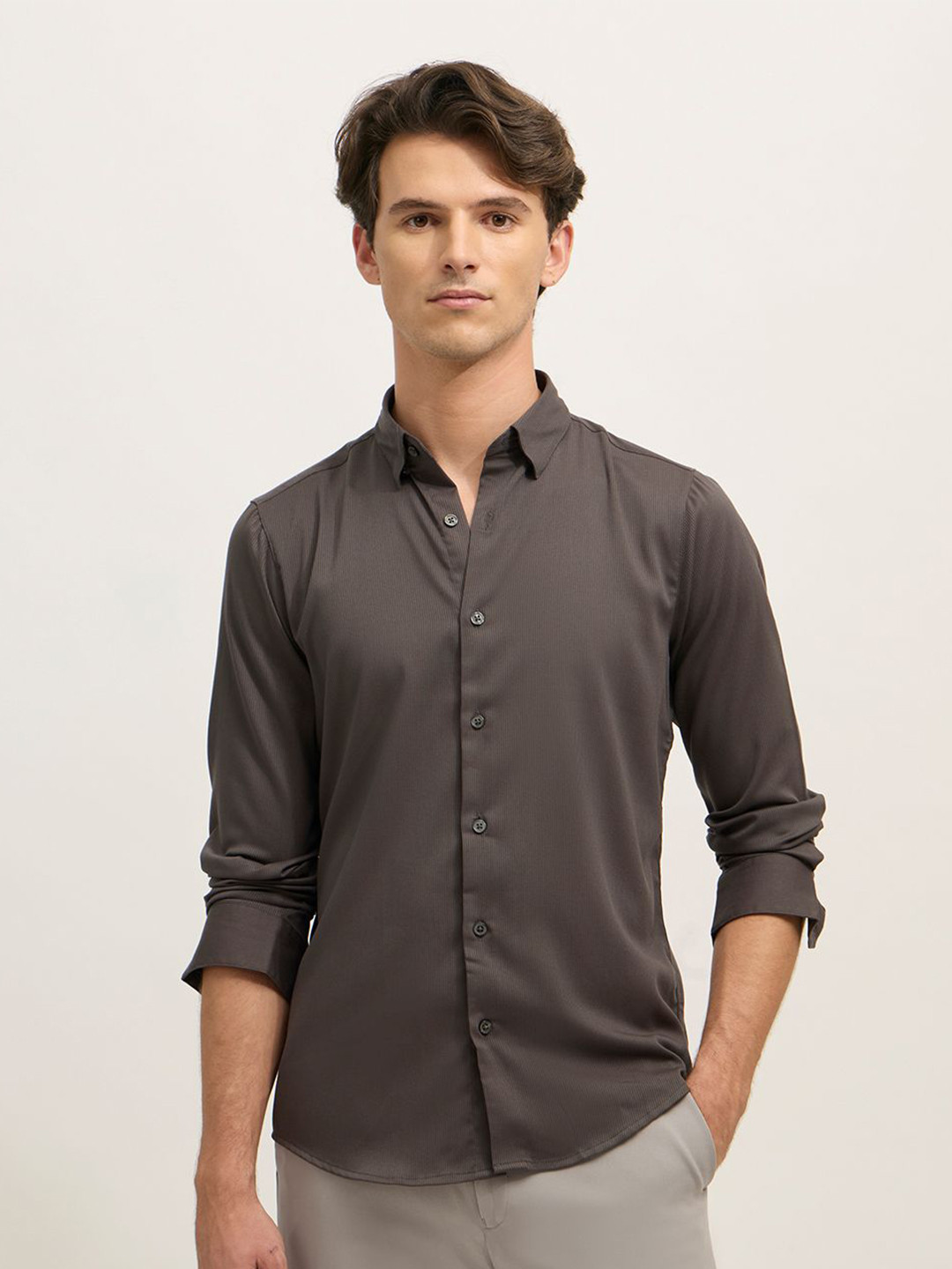 Espanshe Ivar Turkish Fit Pin Striped Long Sleeves Slim Fit Casual Shirt