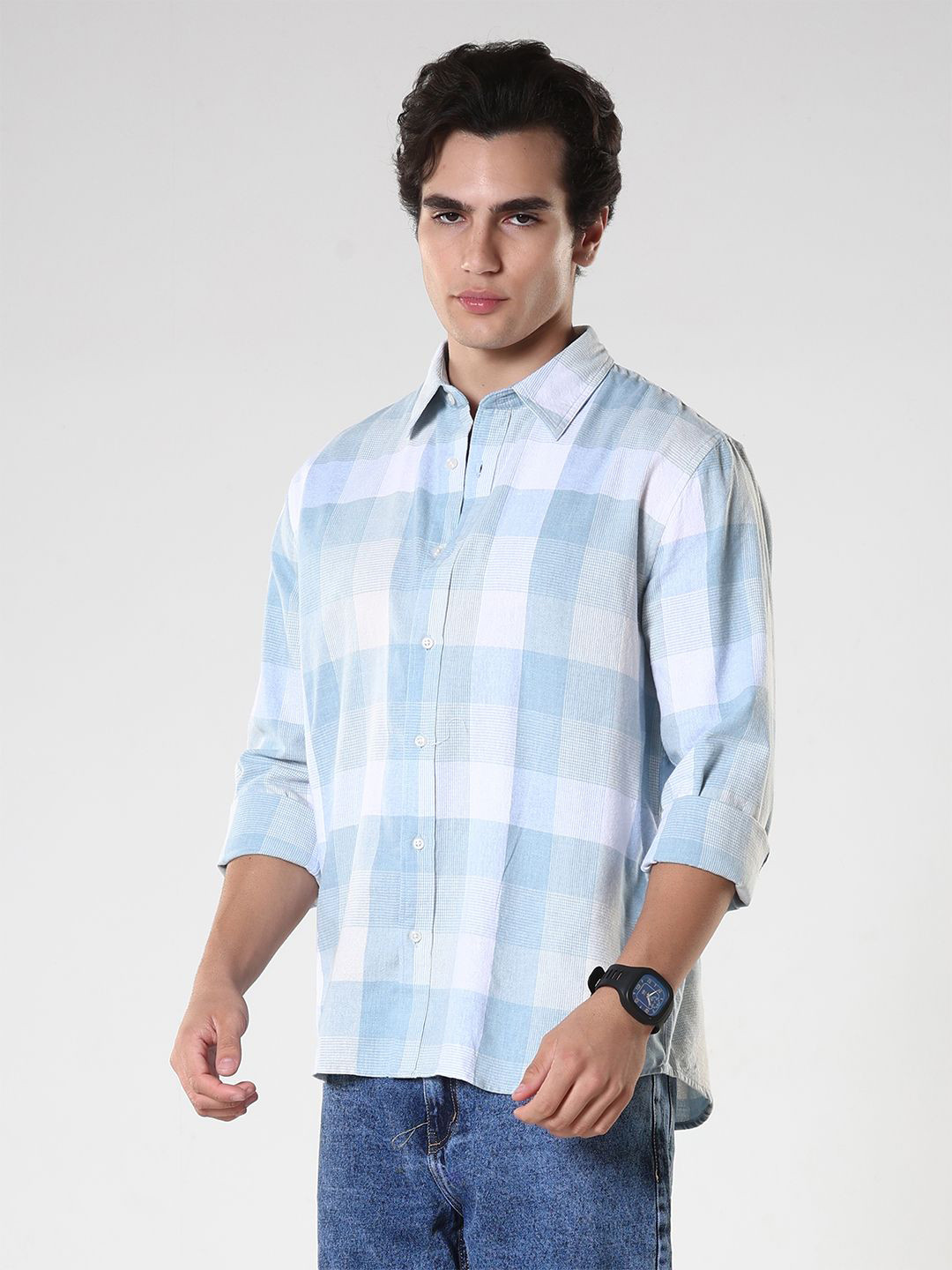 Espanshe Amabel Gingham Checked Long Sleeves Pure Cotton Shirt