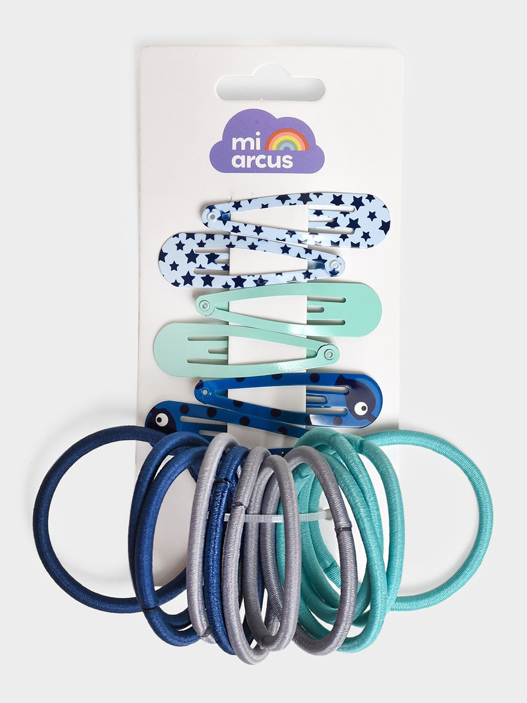 MiArcus Girls Set of 12 Hair Ponytail Rubber Bands & Tic-Tac Pins Hair Accessory Set