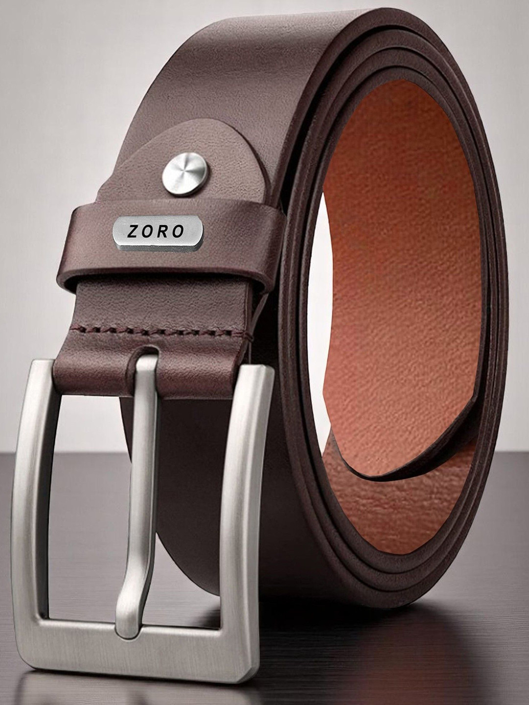 ZORO Men Leather Formal Belt With A Tang Closure