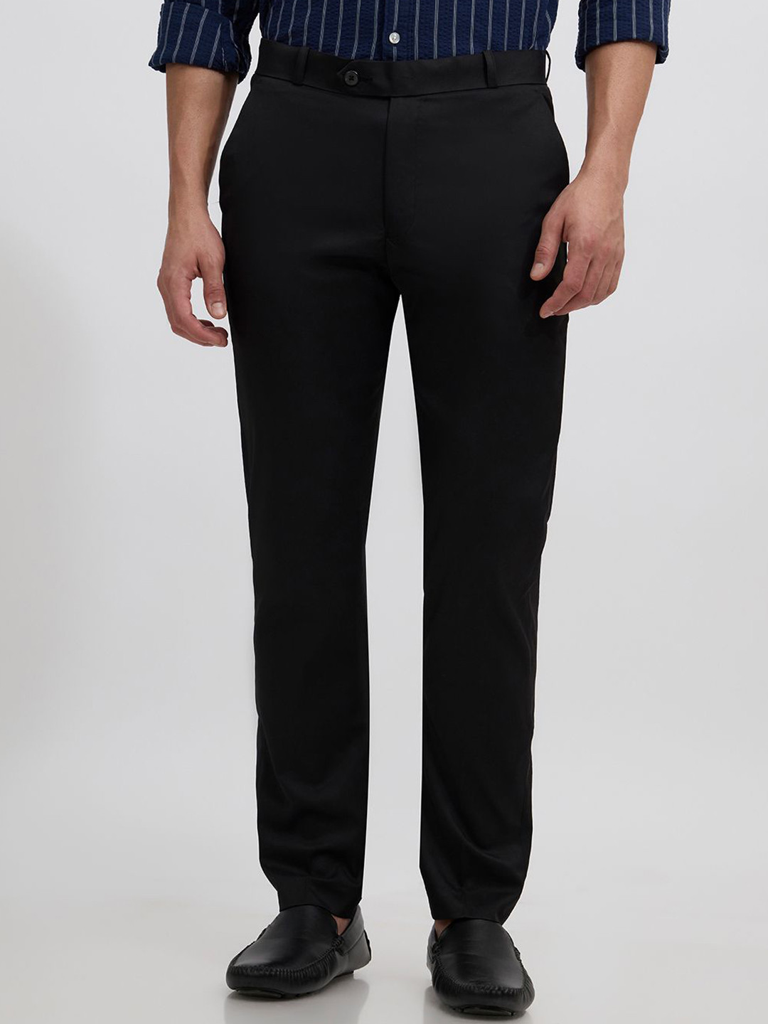 Espanshe Men Falcon Black Skinny Fit Formal Pant Trouser