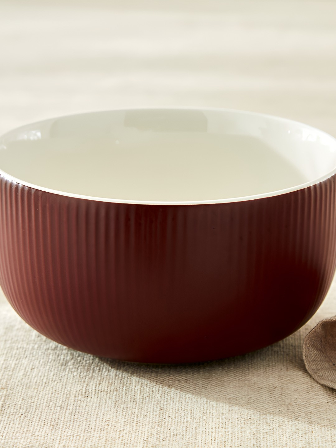 Home Centre Calyx Fine China Brown Porcelain Easy to Clean Serving Bowl