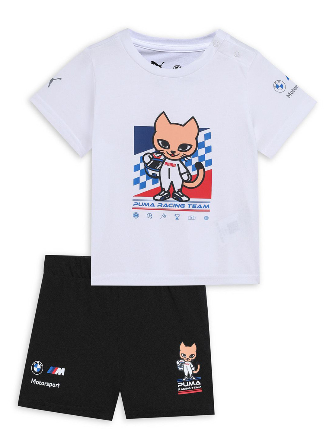 PUMA Motorsport Unisex Kids Printed T-shirt with Shorts