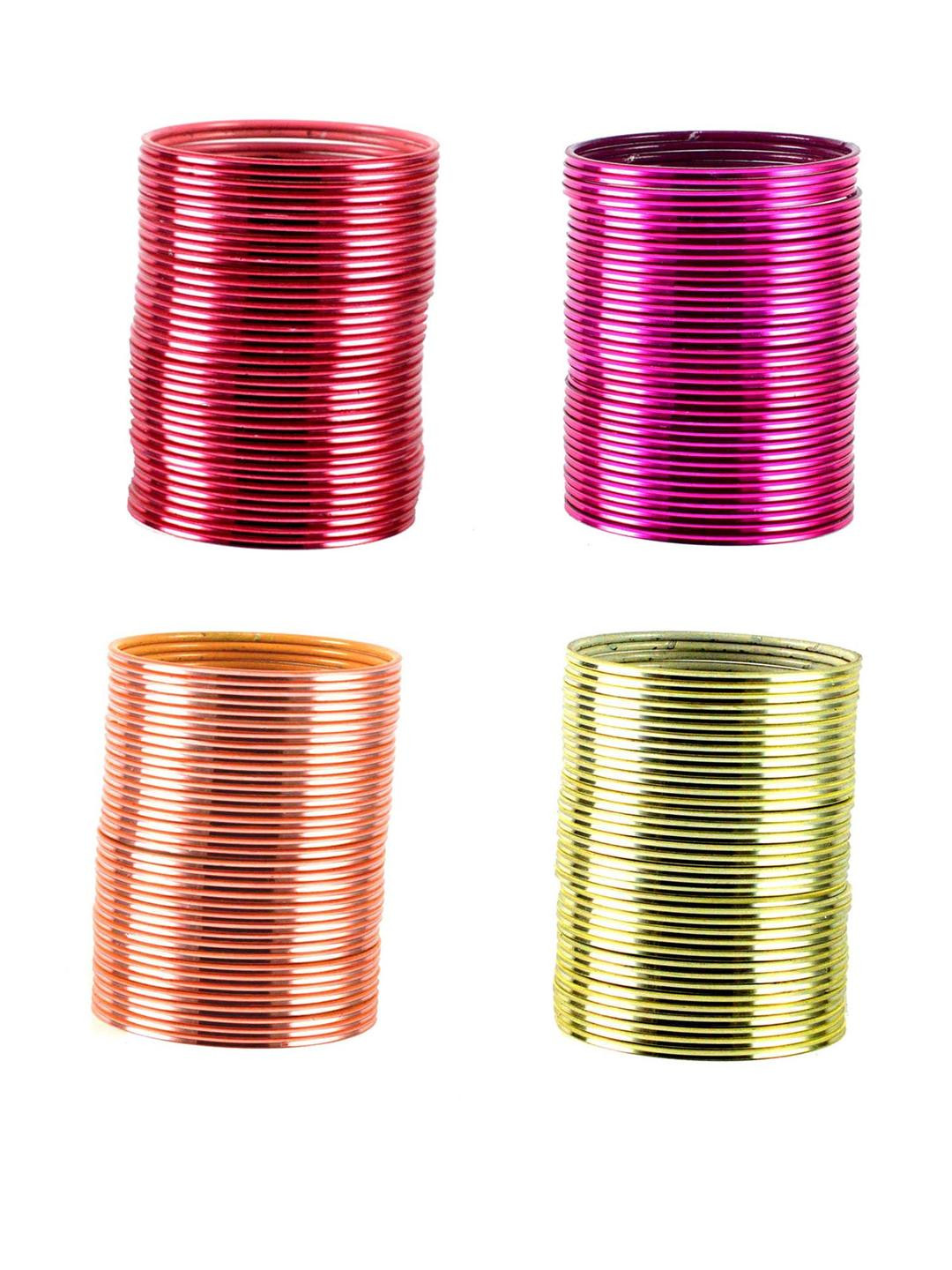 Multicolor  Brass  Plain Bangle Combo