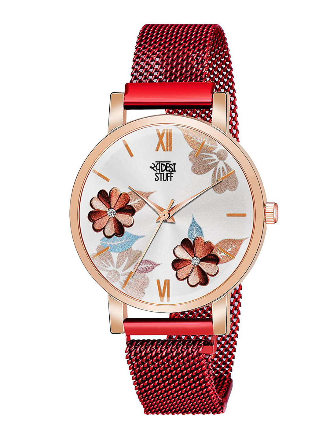 SWADESI STUFF Women Dial & Straps Analogue Watch MG FLOWER RED 18